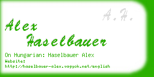 alex haselbauer business card
